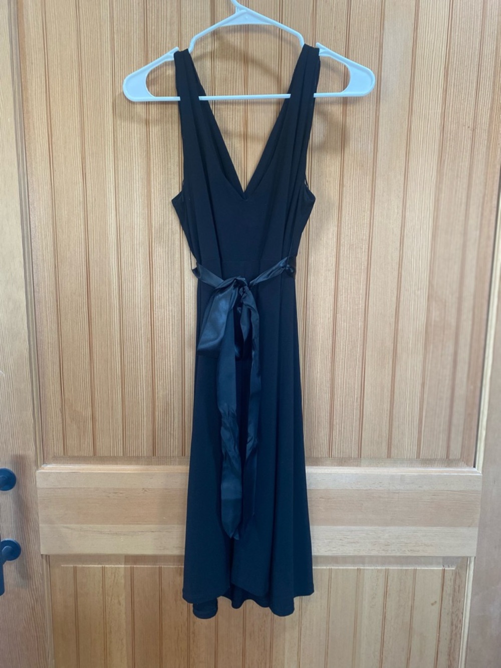 Scarlett Nite Black Sleeveless V-Neck Prom Cocktail Formal Dress Jeweled Belt - Picture 5 of 8